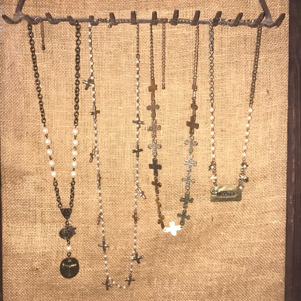Boutique layering cross necklaces 4 piece blessed